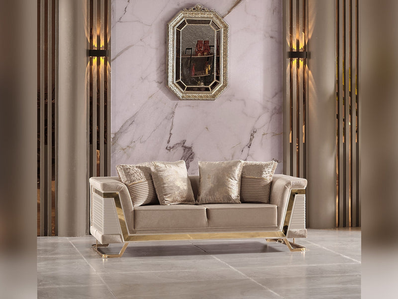 Rixos Stationary Loveseat Beige in Beige - 101-RIX-NSIE30-2