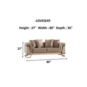 Rixos Stationary Loveseat Beige in Beige - 101-RIX-NSIE30-2