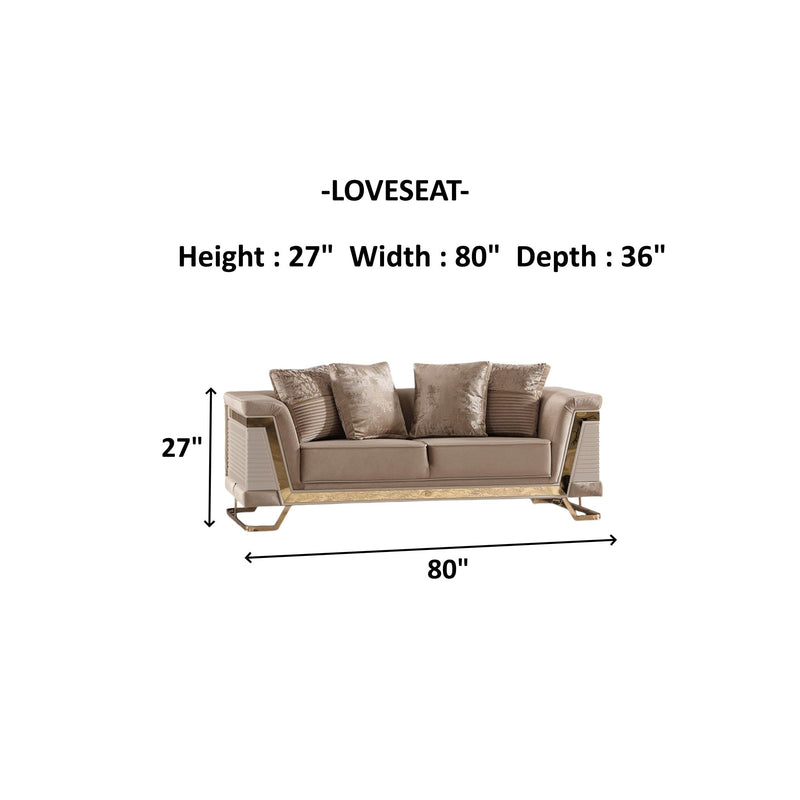 Rixos Stationary Loveseat Beige in Beige - 101-RIX-NSIE30-2