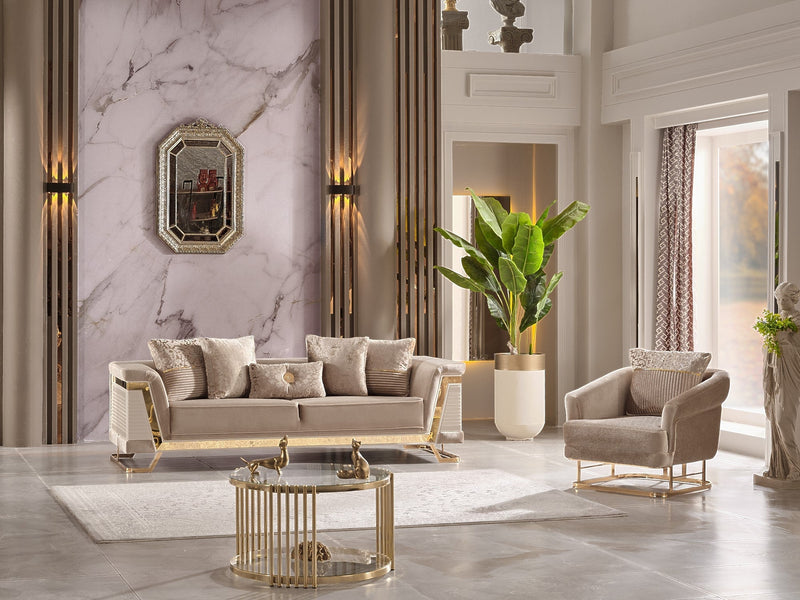 Rixos Stationary Sofa Beige in Beige - 101-RIX-NSIE30-3