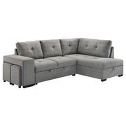 Roanne Fabric Upholstered Sleeper Sectional Sofa Grey - 500347