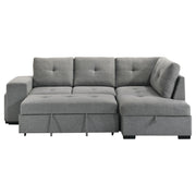 Roanne Fabric Upholstered Sleeper Sectional Sofa Grey - 500347
