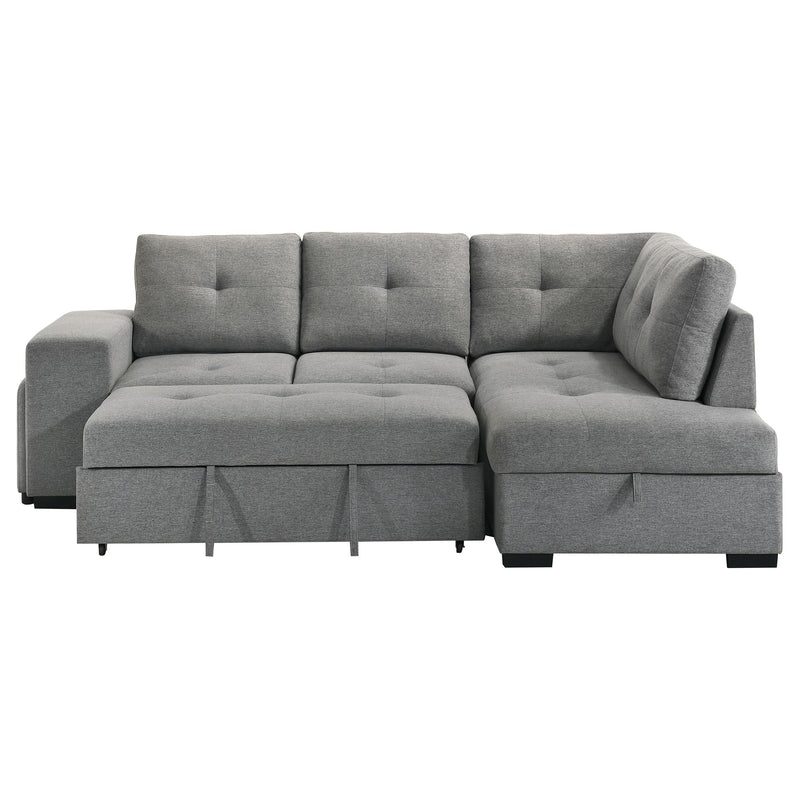 Roanne Fabric Upholstered Sleeper Sectional Sofa Grey - 500347
