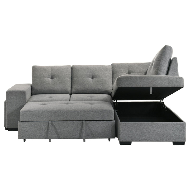 Roanne Fabric Upholstered Sleeper Sectional Sofa Grey - 500347