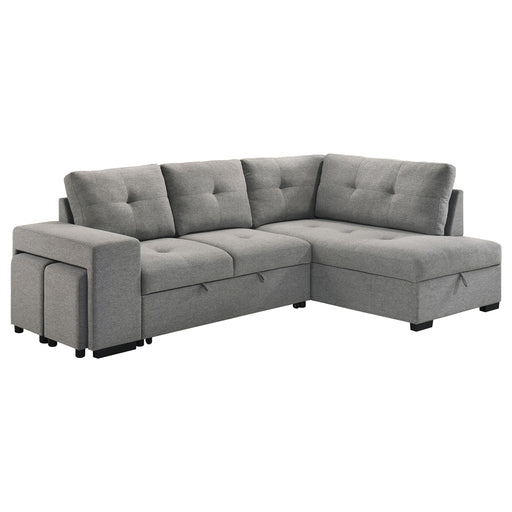 Roanne Fabric Upholstered Sleeper Sectional Sofa Grey - 500347