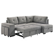Roanne Fabric Upholstered Sleeper Sectional Sofa Grey - 500347