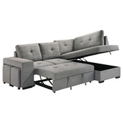 Roanne Fabric Upholstered Sleeper Sectional Sofa Grey - 500347