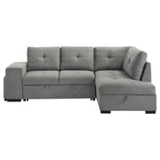 Roanne Fabric Upholstered Sleeper Sectional Sofa Grey - 500347