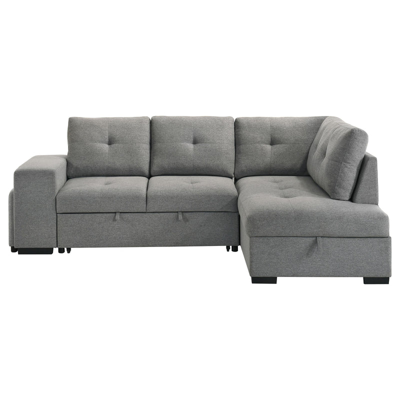 Roanne Fabric Upholstered Sleeper Sectional Sofa Grey - 500347