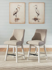 Robbinsdale Antique White Counter Height Barstool, Set of 2 - D642-324