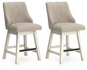 Robbinsdale Antique White Counter Height Barstool, Set of 2 - D642-324