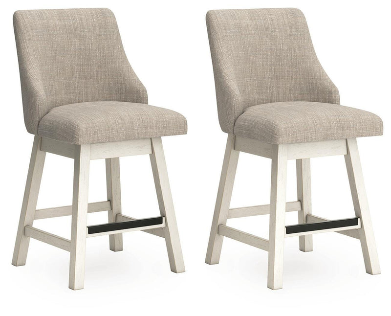 Robbinsdale Antique White Counter Height Barstool, Set of 2 - D642-324