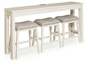 Robbinsdale Antique White Counter Height Dining Table and 3 Barstools Set - D642-113