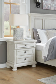 Robbinsdale Antique White Full Storage Sleigh Bed, Dresser, Mirror, Chest and Nightstand - B742B42