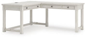 Robbinsdale Antique White L-Shaped Home Office Desk - H742H1