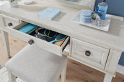 Robbinsdale Antique White Mirrored Vanity with Bench - DMV FurnitureVanity Set