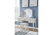 Robbinsdale Antique White Mirrored Vanity with Bench - DMV FurnitureVanity Set