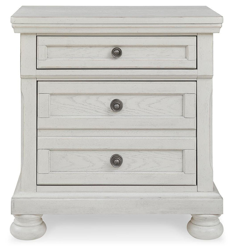 Robbinsdale Antique White Queen Panel Bed, Dresser, Chest and 2 Nightstands - B742B35
