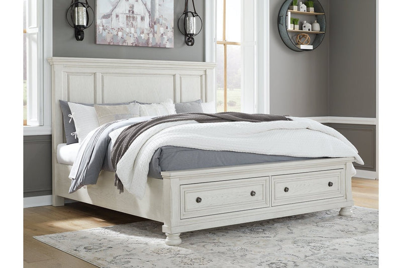 Robbinsdale Antique White Queen Panel Storage Bed - DMV FurnitureQueen Bed