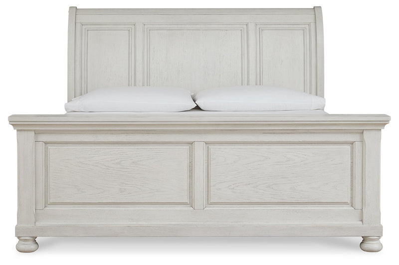 Robbinsdale Antique White Queen Sleigh Bed - DMV FurnitureQueen Bed