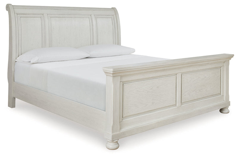 Robbinsdale Antique White Queen Sleigh Bed - DMV FurnitureQueen Bed