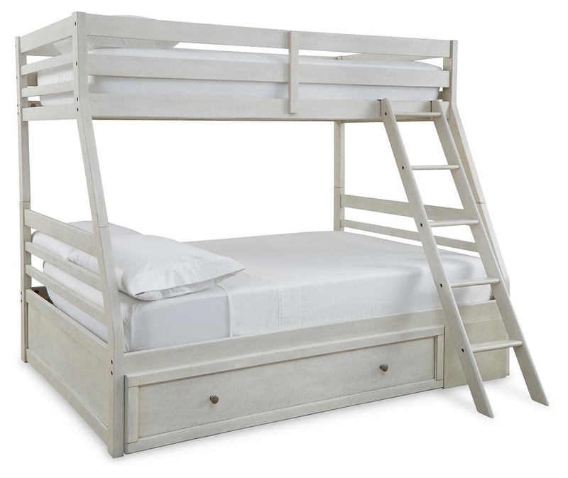 Robbinsdale Antique White Twin over Full Bunk Bed, Dresser and Chest - B742B32