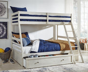 Robbinsdale Antique White Twin over Full Bunk Bed, Dresser and Chest - B742B32