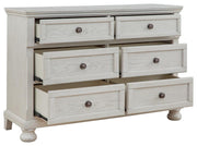 Robbinsdale Antique White Twin over Full Bunk Bed, Dresser and Chest - B742B32