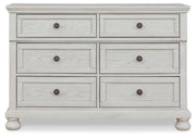 Robbinsdale Antique White Twin over Full Bunk Bed, Dresser and Chest - B742B32
