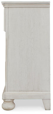 Robbinsdale Antique White Twin over Full Bunk Bed, Dresser and Chest - B742B32