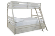 Robbinsdale Antique White Twin over Full Bunk Bed with Storage - DMV FurnitureBunk Bed