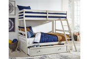 Robbinsdale Antique White Twin over Full Bunk Bed with Storage - DMV FurnitureBunk Bed