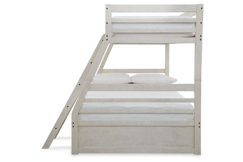 Robbinsdale Antique White Twin over Full Bunk Bed with Storage - DMV FurnitureBunk Bed