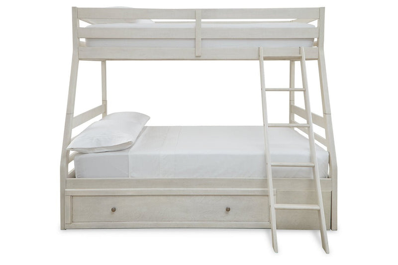 Robbinsdale Antique White Twin over Full Bunk Bed with Storage - DMV FurnitureBunk Bed