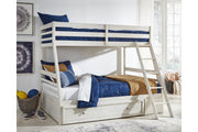 Robbinsdale Antique White Twin over Full Bunk Bed with Storage - DMV FurnitureBunk Bed