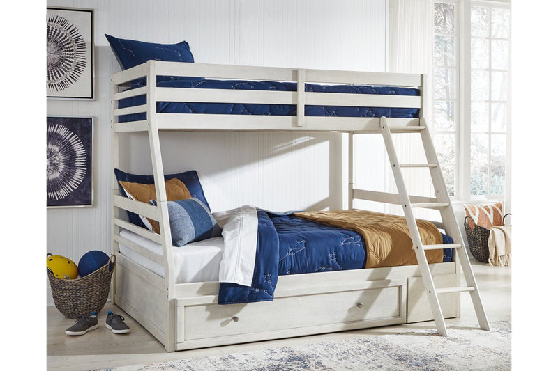 Robbinsdale Antique White Twin over Full Bunk Bed with Storage - DMV FurnitureBunk Bed