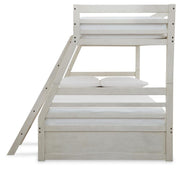 Robbinsdale Antique White Twin over Full with Storage and Mattresses - B742B39