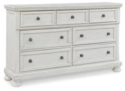 Robbinsdale Antique White Twin Sleigh Storage Bed and Dresser - B742B26