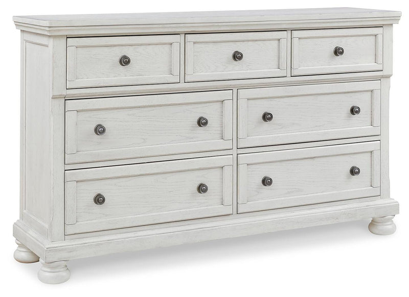 Robbinsdale Antique White Twin Sleigh Storage Bed and Dresser - B742B26