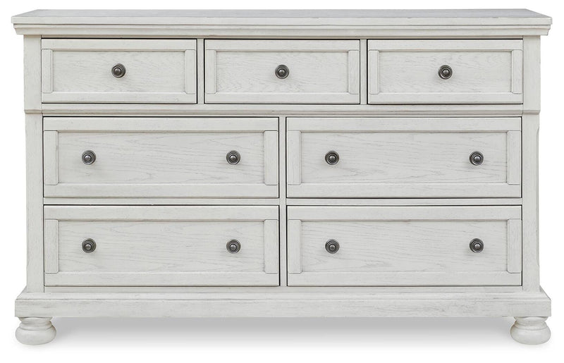 Robbinsdale Antique White Twin Sleigh Storage Bed and Dresser - B742B26