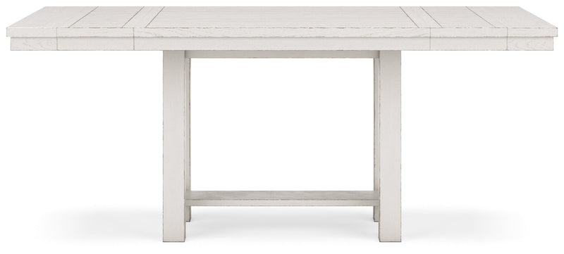 Robbinsdale Antique White Counter Height Dining Table and 4 Barstools with Storage from Ashley - DMV Furniture