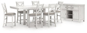 Robbinsdale Antique White Counter Height Dining Table and 6 Barstools with Storage from Ashley - DMV Furniture