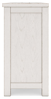 Robbinsdale Antique White Counter Height Dining Table and 8 Barstools with Storage from Ashley - DMV Furniture