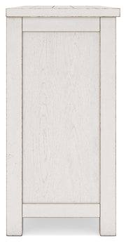 Robbinsdale Antique White Counter Height Dining Table and 8 Barstools with Storage from Ashley - DMV Furniture