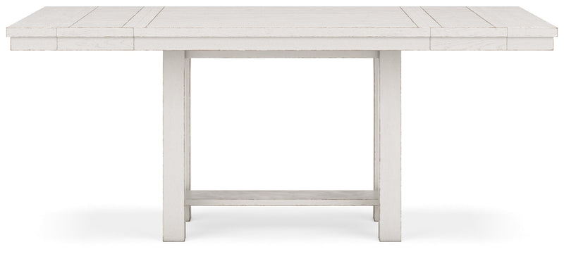 Robbinsdale Antique White Counter Height Dining Table and 8 Barstools with Storage from Ashley - DMV Furniture