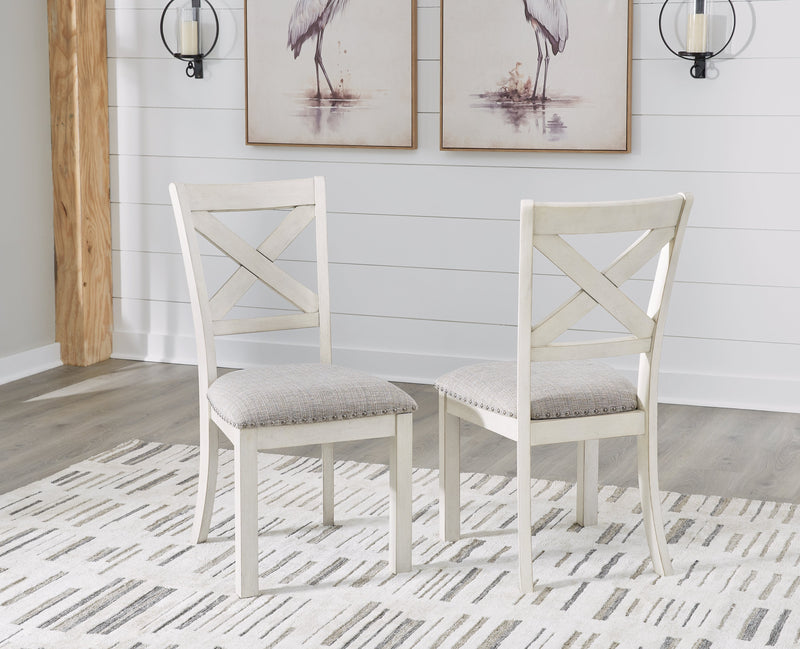 Robbinsdale Dining Table and 4 Chairs and Bench with Storage in Antique White - PKG020817