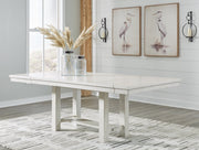 Robbinsdale Dining Table and 4 Chairs and Bench with Storage in Antique White - PKG020817
