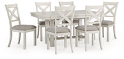 Robbinsdale Dining Table and 6 Chairs in Antique White - PKG020810
