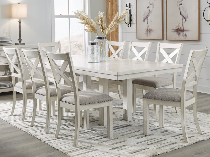 Robbinsdale Dining Table and 8 Chairs in Antique White - PKG020811