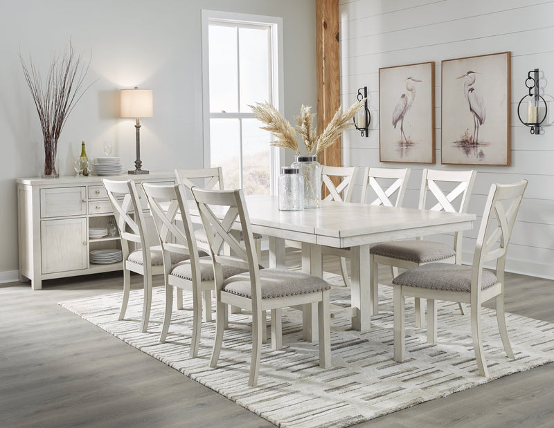 Robbinsdale Dining Table and 8 Chairs in Antique White - PKG020811